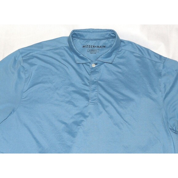 Mizzen‎ + Main Trim Men's Long Sleeve Preppy Golf Polo Blue Shirt Size XL - Picture 4 of 10